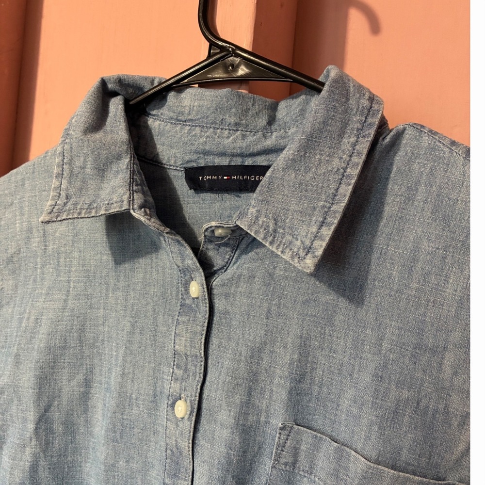 Tommy Hilfiger Light Wash Chambray Button-Down Shirt